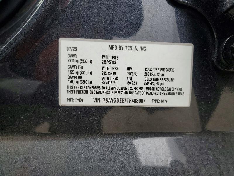 Продаж на аукціоні авто 2026 Tesla Model Y, vin: 7SAYGDEE7TF403007, номер лоту: 60677966