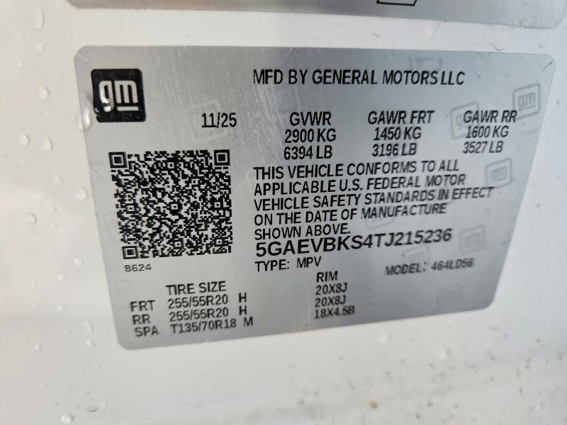 Aukcja sprzedaży 2026 Buick Enclave, vin: 5GAEVBKS4TJ215236, numer aukcji: 61530626