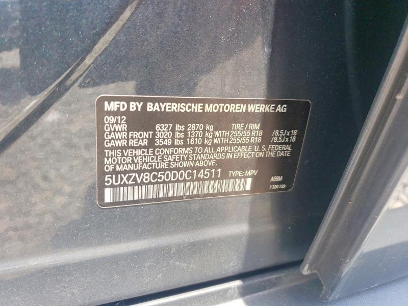 61409096 :رقم المزاد ، 5UXZV8C50D0C14511 vin ، 2013 Bmw X5 مزاد بيع