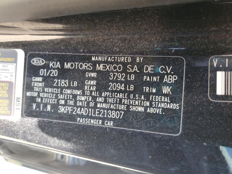 Aukcja sprzedaży 2020 Kia Forte, vin: 3KPF24AD1LE213807, numer aukcji: 62968526