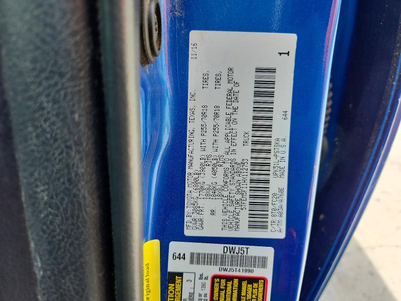 Aukcja sprzedaży 2017 Toyota Tundra, vin: 5TFEM5F11HX112753, numer aukcji: 61758936