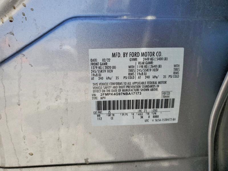 Aukcja sprzedaży 2022 Ford Edge, vin: 2FMPK4G97NBA17173, numer aukcji: 62612976