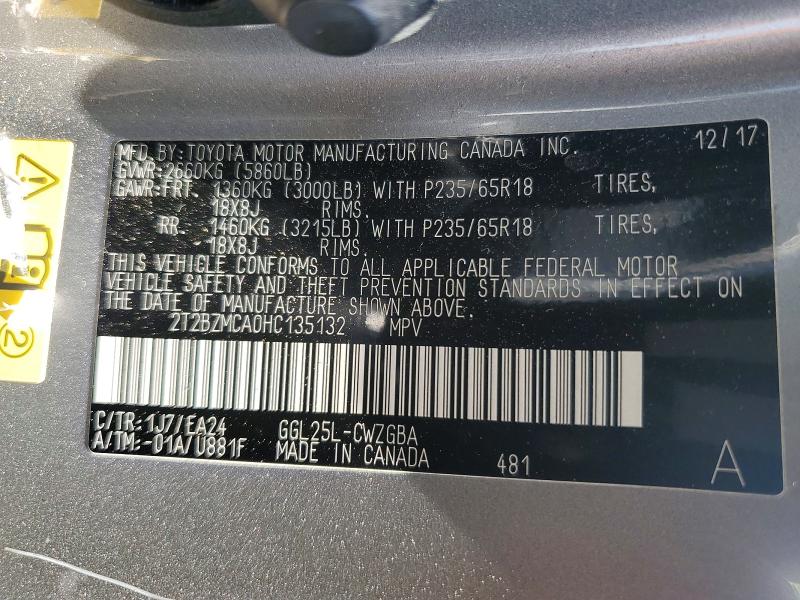 Aukcja sprzedaży 2017 Lexus Rx 350, vin: 2T2BZMCA0HC135132, numer aukcji: 59760786