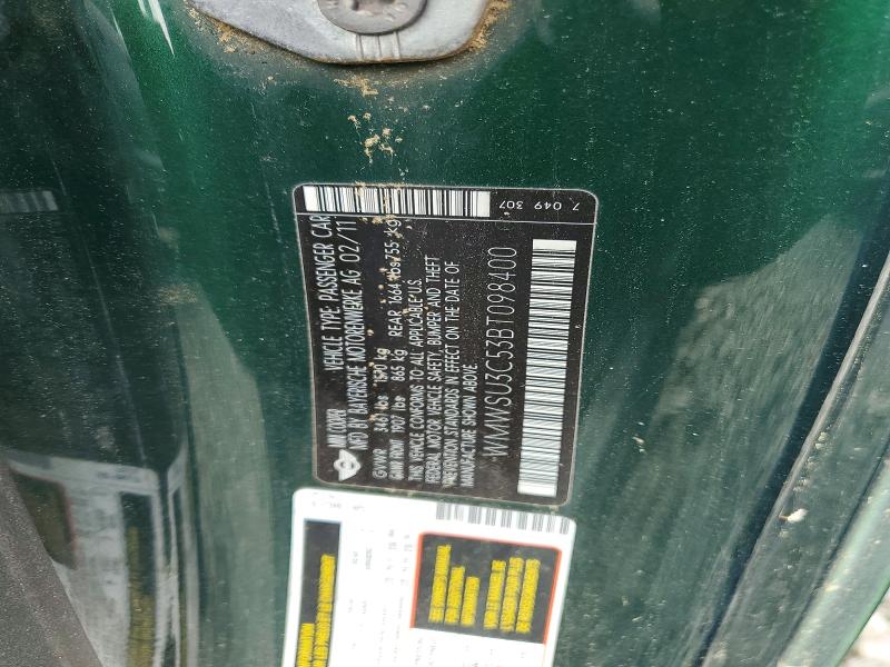 Aukcja sprzedaży 2011 Mini Cooper 3-door, vin: WMWSU3C53BT098400, numer aukcji: 59749106