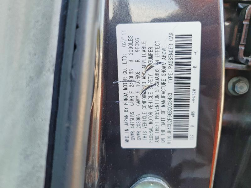 63424436 :رقم المزاد ، JH4CU2F66BC008483 vin ، 2011 Acura Tsx مزاد بيع