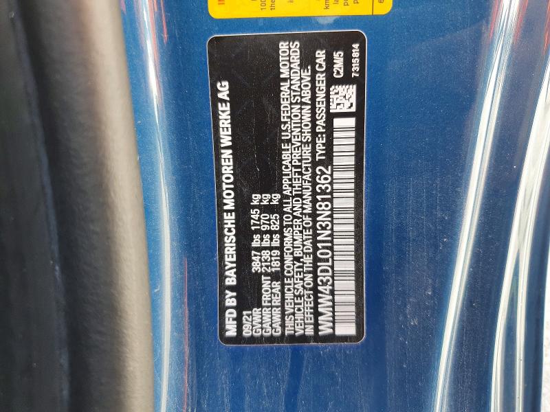 Aukcja sprzedaży 2022 Mini Cooper, vin: WMW43DL01N3N81362, numer aukcji: 60657546