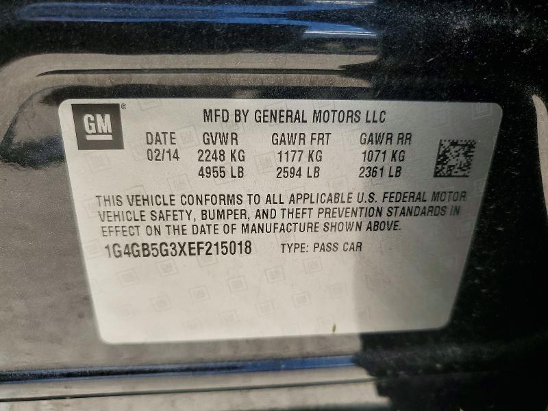 Продаж на аукціоні авто 2014 Buick Lacrosse, vin: 1G4GB5G3XEF215018, номер лоту: 59870926