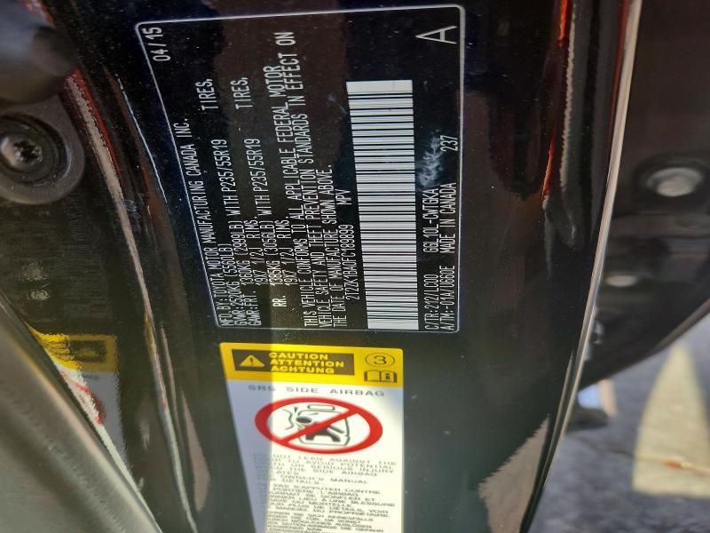 62037816 :رقم المزاد ، 2T2ZK1BA0FC189899 vin ، 2015 Lexus Rx مزاد بيع