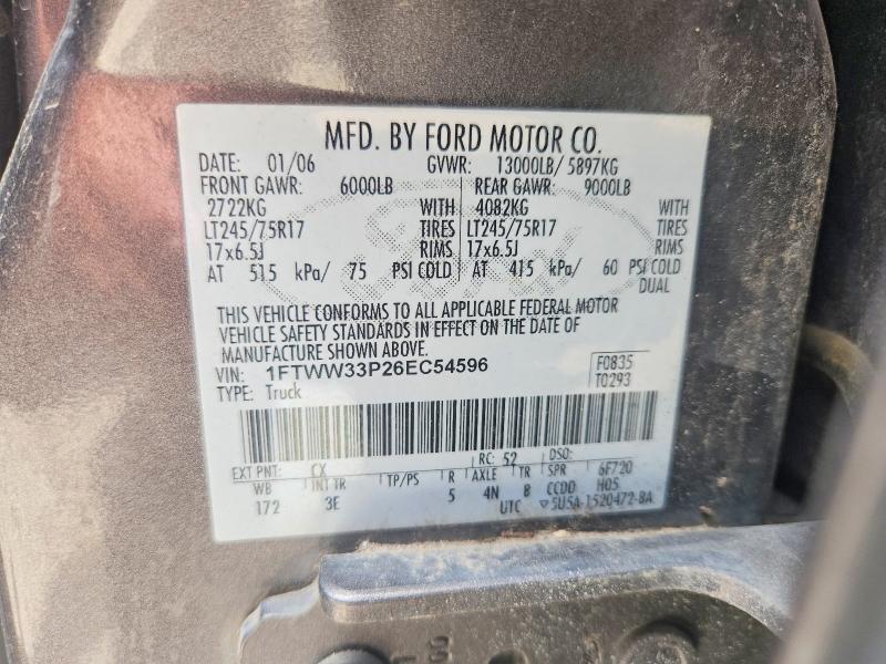Продаж на аукціоні авто 2006 Ford F350, vin: 1FTWW33P26EC54596, номер лоту: 59846636