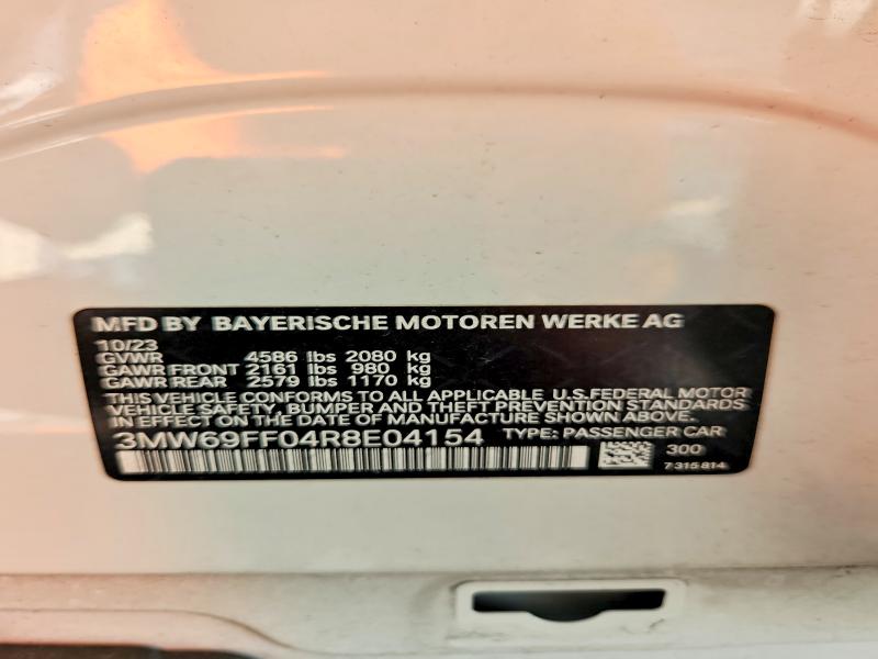 Продажа на аукционе авто 2024 Bmw 330i, vin: 3MW69FF04R8E04154, номер лота: 51924516