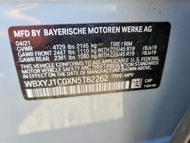 Aukcja sprzedaży 2022 Bmw X2, vin: WBXYJ1C0XN5T82262, numer aukcji: 61431866