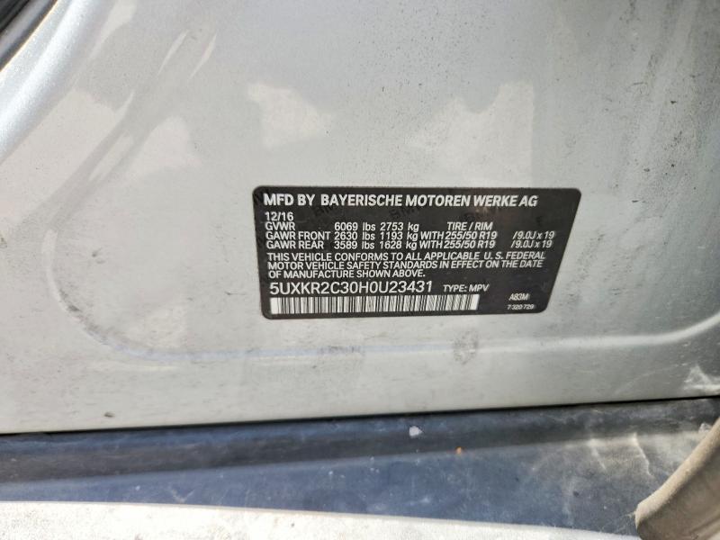 97685045 :رقم المزاد ، 5UXKR2C30H0U23431 vin ، 2017 Bmw X5 مزاد بيع