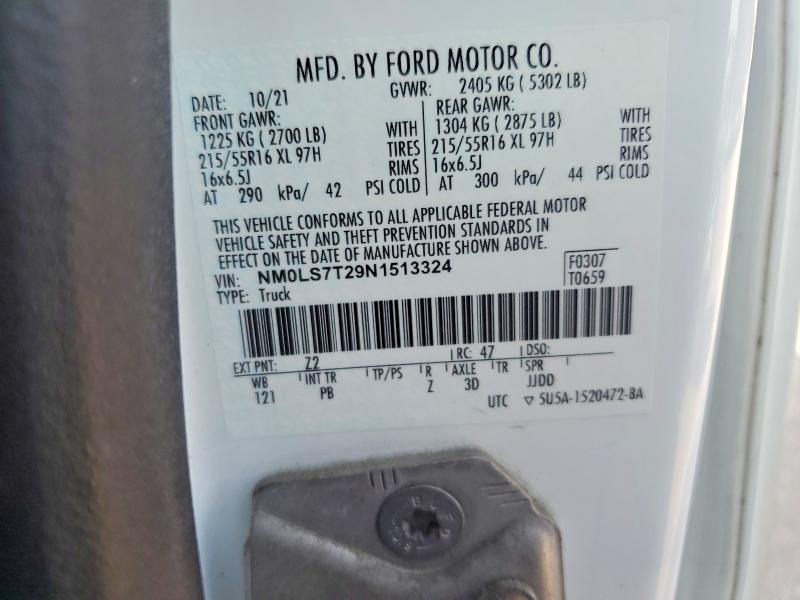 Продажа на аукционе авто 2022 Ford Transit Connect, vin: NM0LS7T29N1513324, номер лота: 85770595