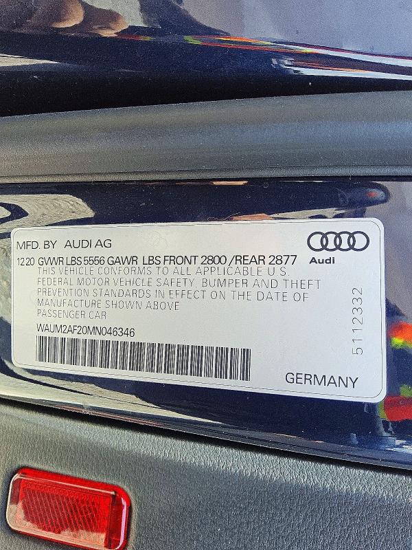 Продаж на аукціоні авто 2021 Audi A6, vin: WAUM2AF20MN046346, номер лоту: 62328326