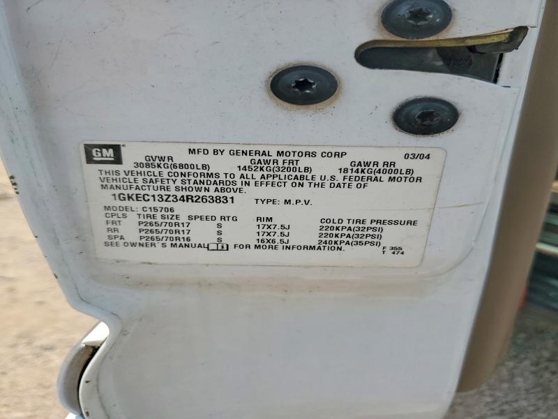 63043856 :رقم المزاد ، 1GKEC13Z34R263831 vin ، 2004 Gmc Yukon مزاد بيع