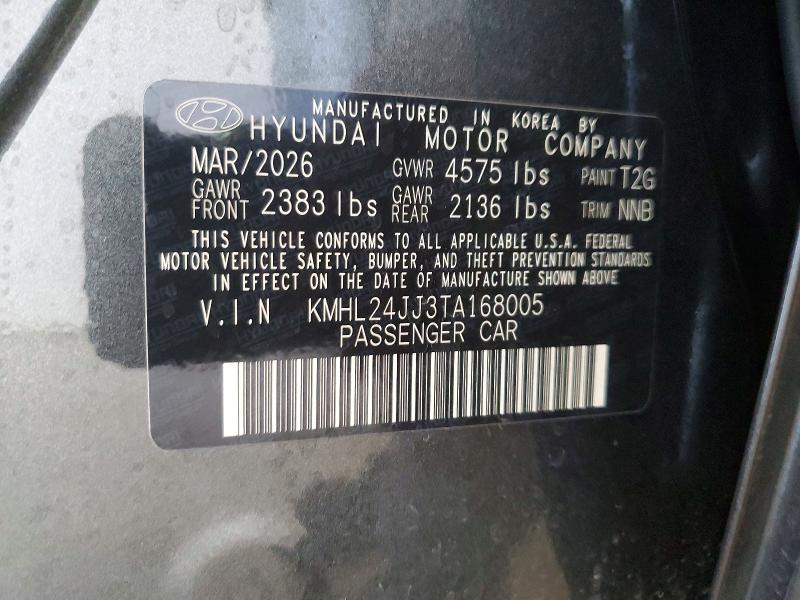 62034196 :رقم المزاد ، KMHL24JJ3TA168005 vin ، 2026 Hyundai Sonata Hybrid مزاد بيع