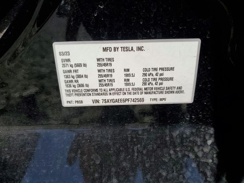 Продаж на аукціоні авто 2023 Tesla Model Y, vin: 7SAYGAEE6PF742569, номер лоту: 60432476