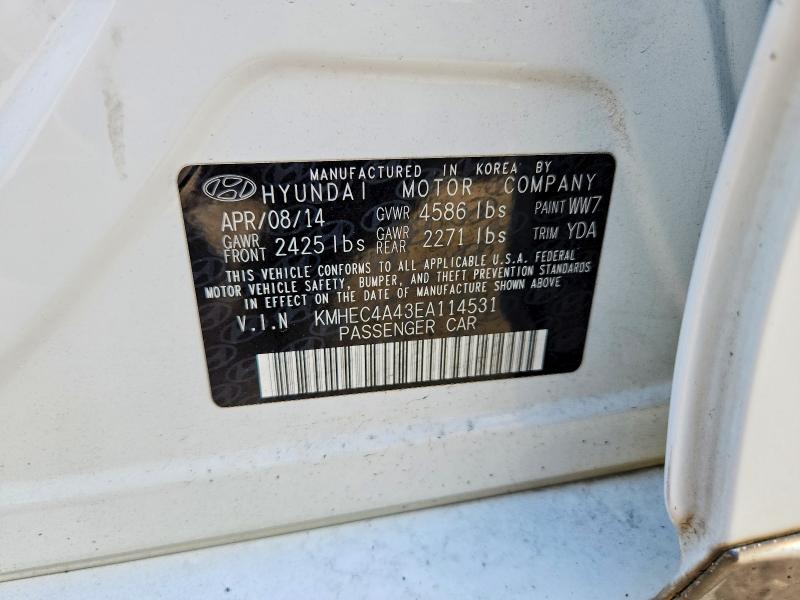 61446756 :رقم المزاد ، KMHEC4A43EA114531 vin ، 2014 Hyundai Sonata مزاد بيع