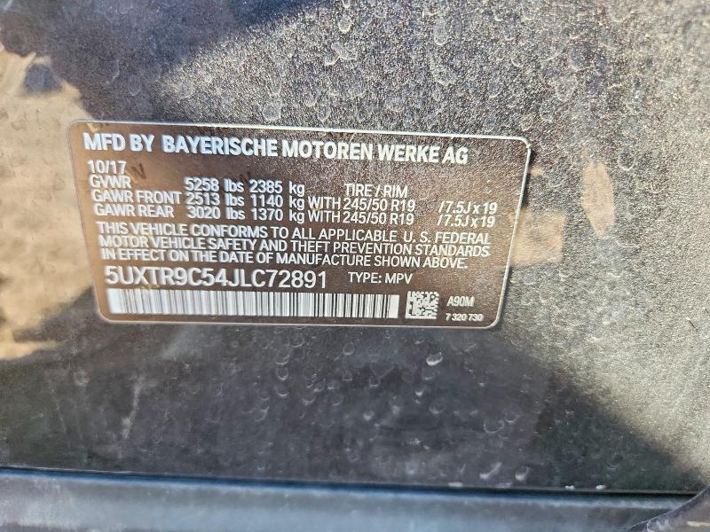 60206326 :رقم المزاد ، 5UXTR9C54JLC72891 vin ، 2018 Bmw X3 مزاد بيع