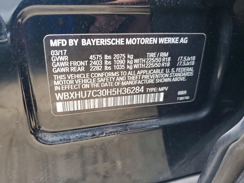 2017 Bmw X1 მანქანა იყიდება აუქციონზე, vin: WBXHU7C30H5H36284, აუქციონის ნომერი: 59843186