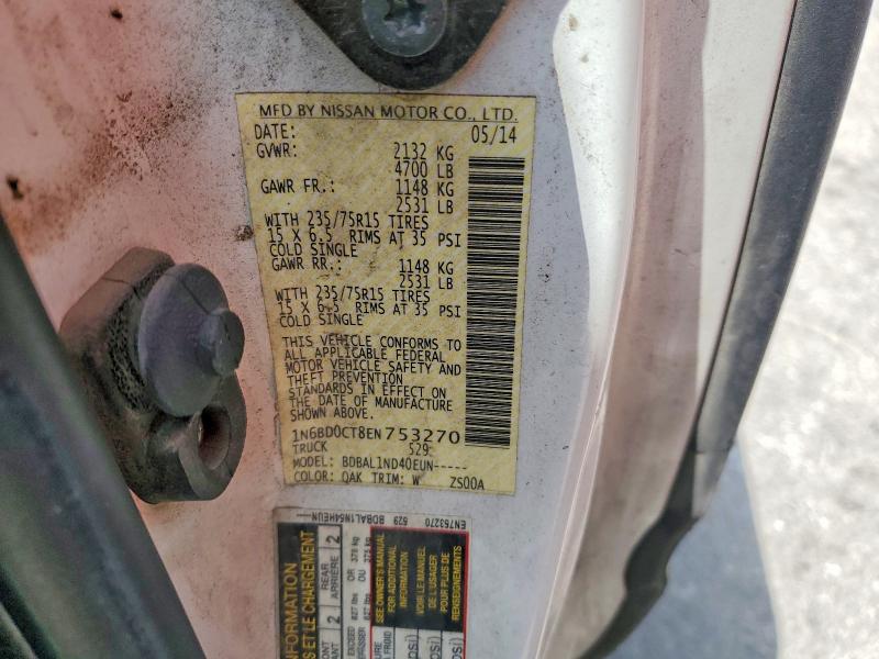 61687916 :رقم المزاد ، 1N6BD0CT8EN753270 vin ، 2014 Nissan Frontier مزاد بيع