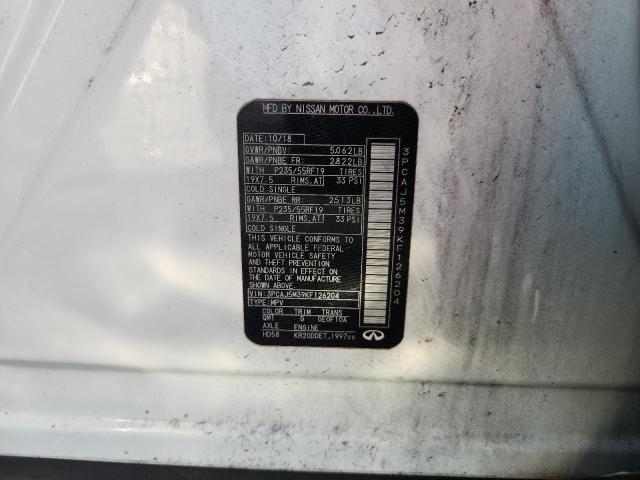 61337546 :رقم المزاد ، 3PCAJ5M39KF126204 vin ، 2019 Infiniti Qx50 مزاد بيع