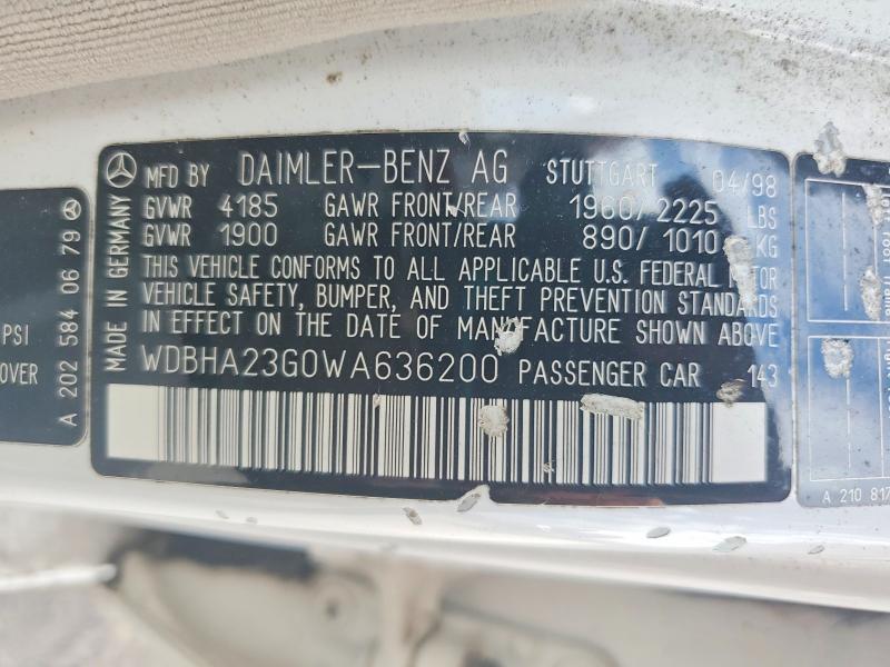 Aukcja sprzedaży 1998 Mercedes-benz C, vin: WDBHA23G0WA636200, numer aukcji: 59994276