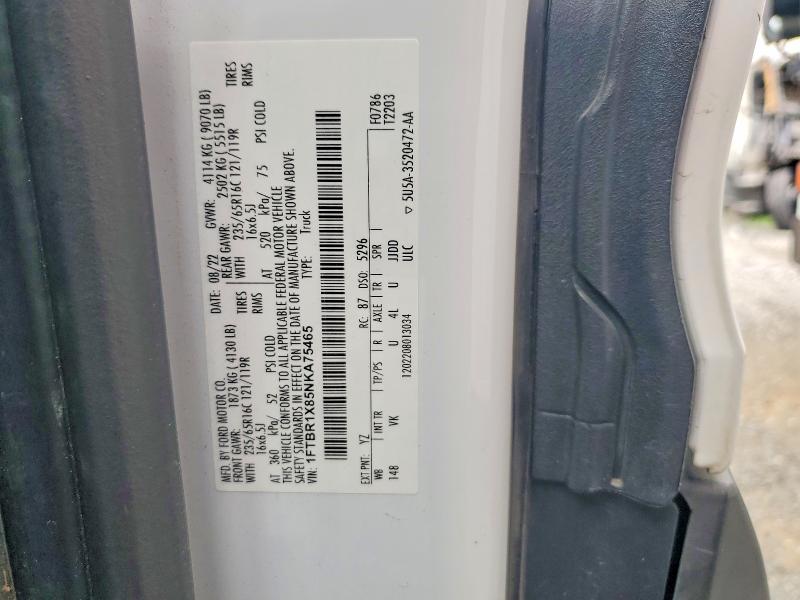 Aukcja sprzedaży 2022 Ford Transit, vin: 1FTBR1X85NKA75465, numer aukcji: 59711206