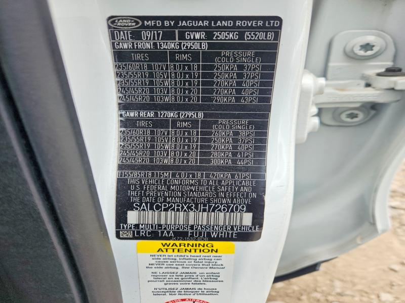 62485966 :رقم المزاد ، SALCP2RX3JH726709 vin ، 2018 Land Rover Discovery Sport مزاد بيع