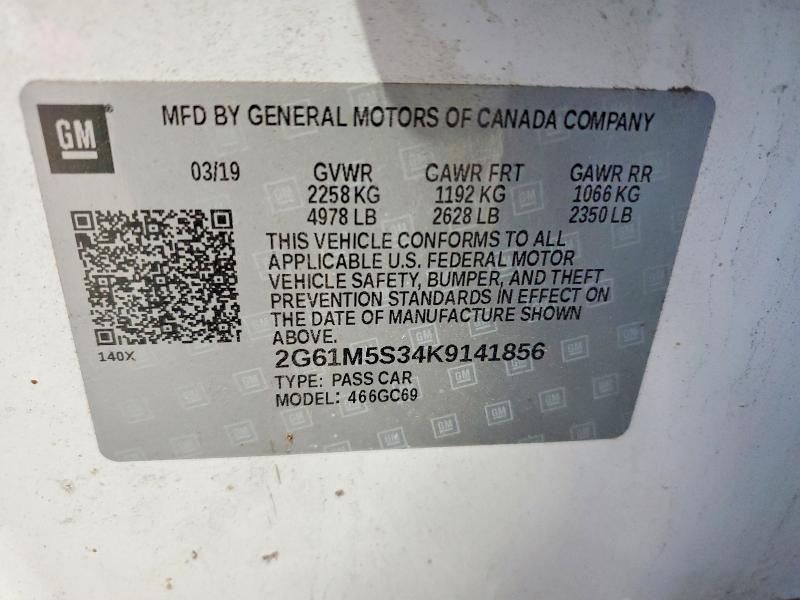 2019 Cadillac Xts მანქანა იყიდება აუქციონზე, vin: 2G61M5S34K9141856, აუქციონის ნომერი: 60782136