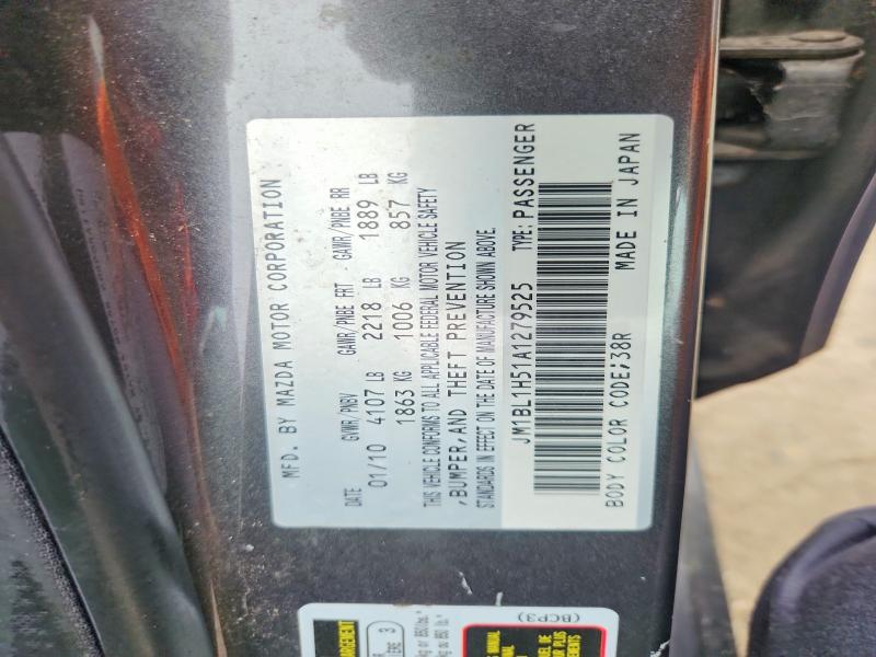 Aukcja sprzedaży 2010 Mazda 3, vin: JM1BL1H51A1279525, numer aukcji: 60481786