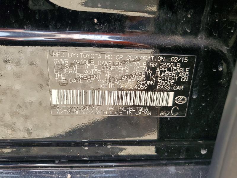 63365276 :رقم المزاد ، JTHCE1BL0FA004059 vin ، 2015 Lexus Gs مزاد بيع
