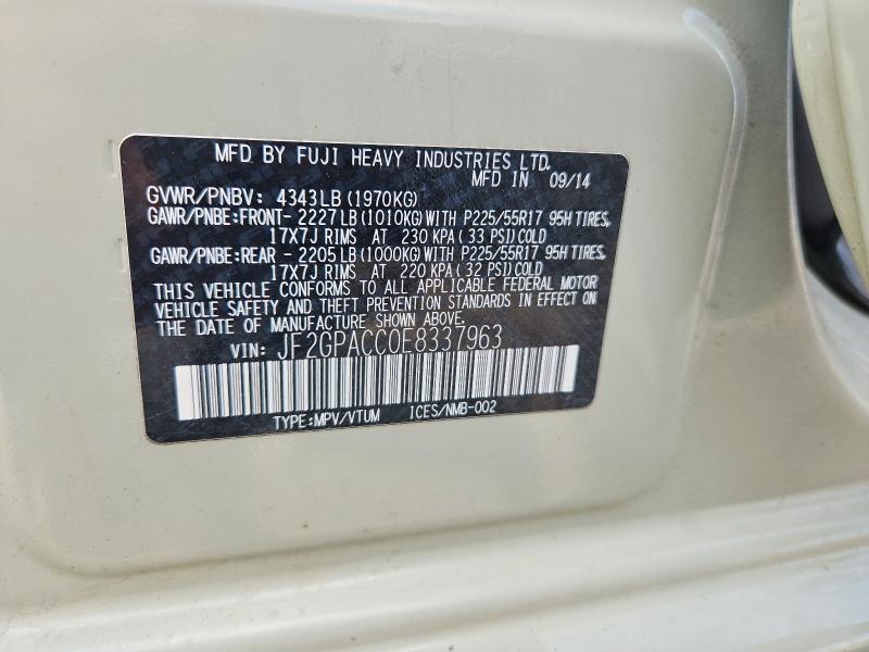 Aukcja sprzedaży 2014 Subaru Xv Crosstrek, vin: JF2GPACC0E8337963, numer aukcji: 62165976