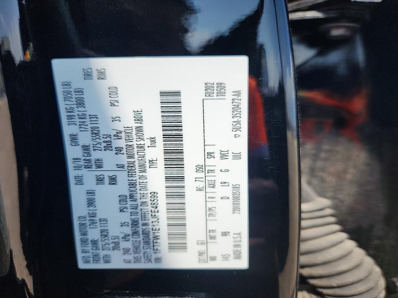 2018 Ford F150 მანქანა იყიდება აუქციონზე, vin: 1FTFW1E13JFE48599, აუქციონის ნომერი: 61495236