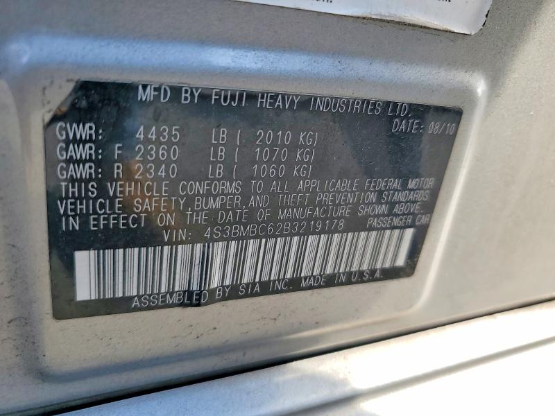 Продажа на аукционе авто 2011 Subaru Legacy, vin: 4S3BMBC62B3219178, номер лота: 60613796