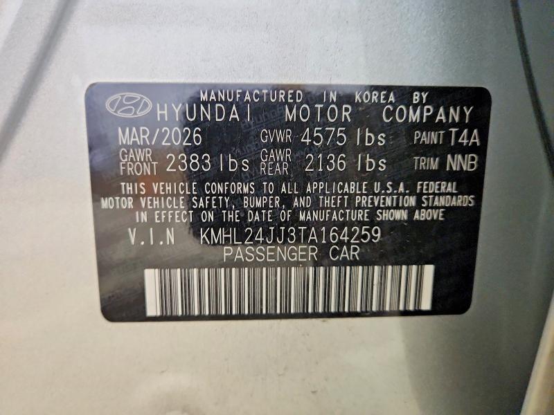Aukcja sprzedaży 2026 Hyundai Sonata Hybrid, vin: KMHL24JJ3TA164259, numer aukcji: 61563566