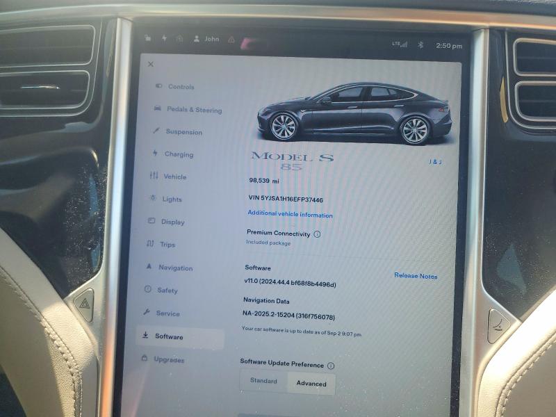 61051146 :رقم المزاد ، 5YJSA1H16EFP37446 vin ، 2014 Tesla Model S مزاد بيع