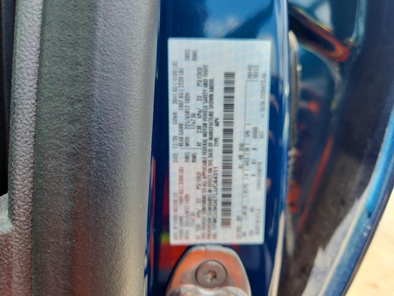 59696726 :رقم المزاد ، 1FMCU9G67LUC64311 vin ، 2020 Ford Escape مزاد بيع