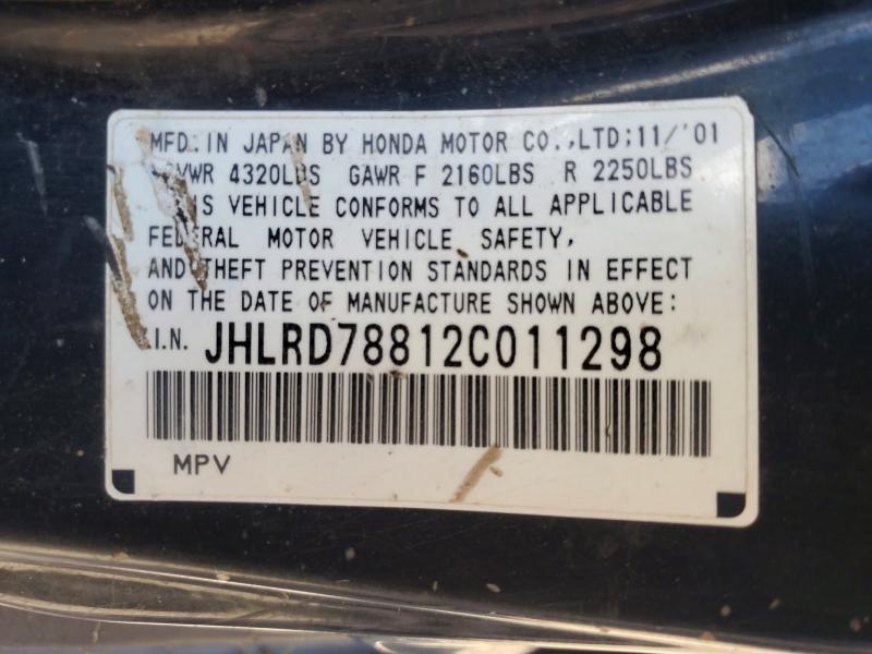 Aukcja sprzedaży 2002 Honda Cr-v, vin: JHLRD78812C011298, numer aukcji: 62540746