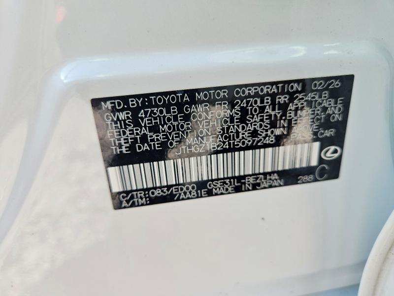 Aukcja sprzedaży 2026 Lexus Is 350, vin: JTHGZ1B24T5097248, numer aukcji: 61741016