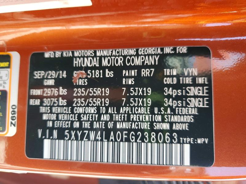Aukcja sprzedaży 2015 Hyundai Santa Fe Sport, vin: 5XYZW4LA0FG238063, numer aukcji: 62123436