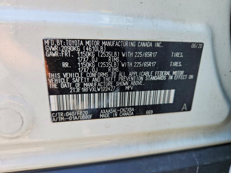 Продажа на аукционе авто 2020 Toyota Rav4, vin: 2T3F1RFVXLW122427, номер лота: 61443696