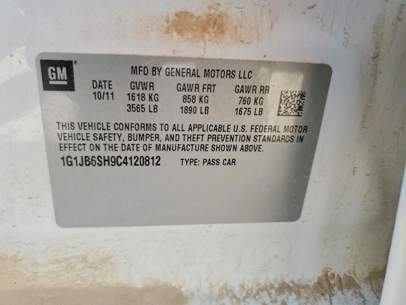 2012 Chevrolet Sonic მანქანა იყიდება აუქციონზე, vin: 1G1JB6SH9C4120812, აუქციონის ნომერი: 59913786