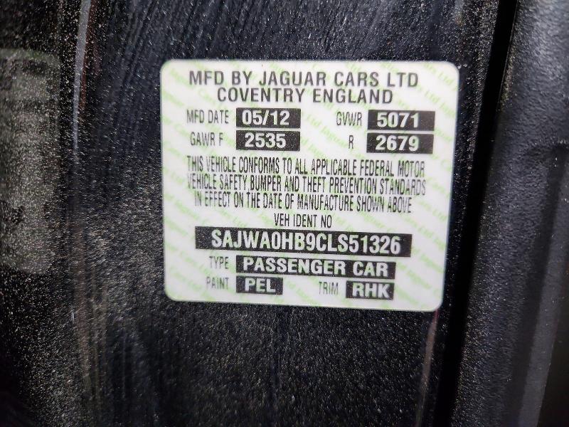 Aukcja sprzedaży 2012 Jaguar Xf, vin: SAJWA0HB9CLS51326, numer aukcji: 61061376