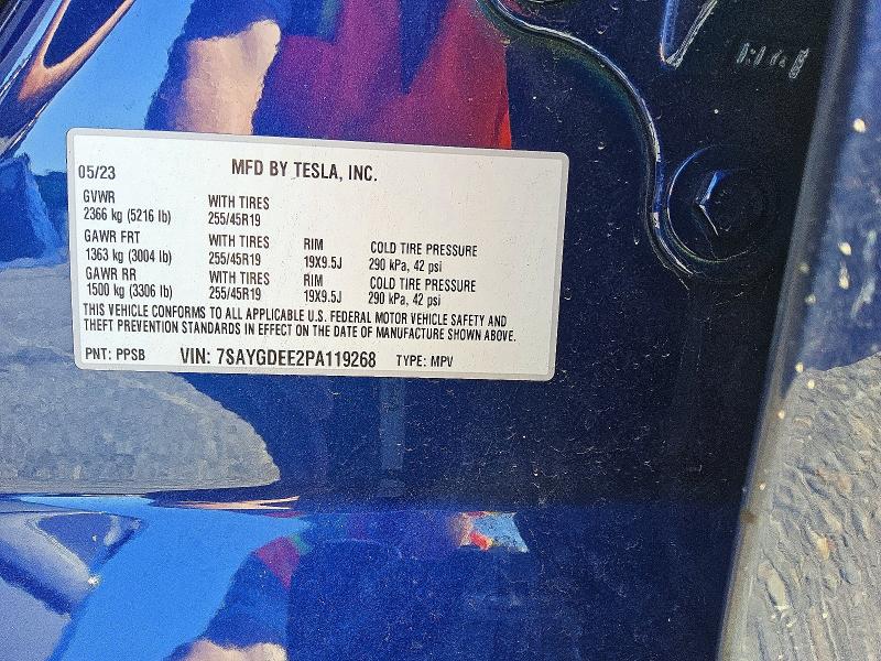 Продаж на аукціоні авто 2023 Tesla Model Y, vin: 7SAYGDEE2PA119268, номер лоту: 61960406