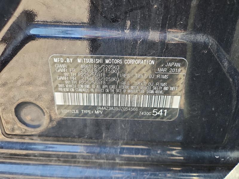 62229756 :رقم المزاد ، JA4AZ3A35JZ054566 vin ، 2018 Mitsubishi Outlander مزاد بيع