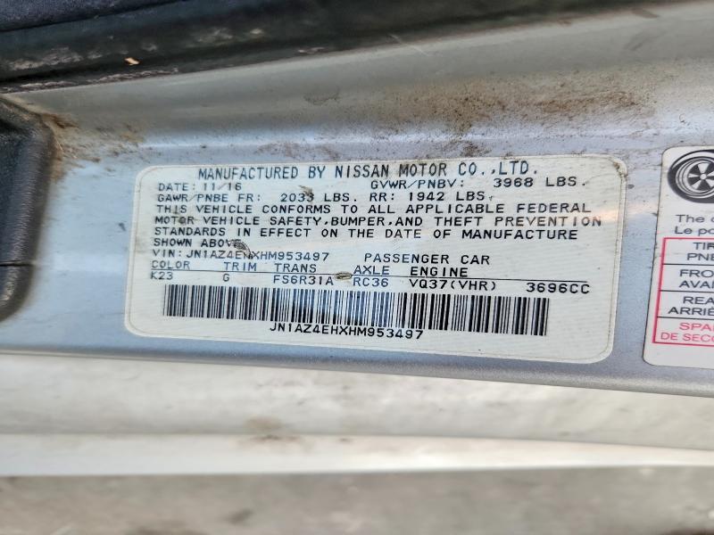 Продажа на аукционе авто 2017 Nissan 370z, vin: JN1AZ4EHXHM953497, номер лота: 61994506