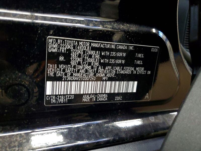 2026 Toyota Rav4 მანქანა იყიდება აუქციონზე, vin: 2T36CRAV2TC007243, აუქციონის ნომერი: 60884696