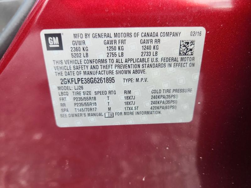 Aukcja sprzedaży 2016 Gmc Terrain, vin: 2GKFLPE38G6261895, numer aukcji: 61388906