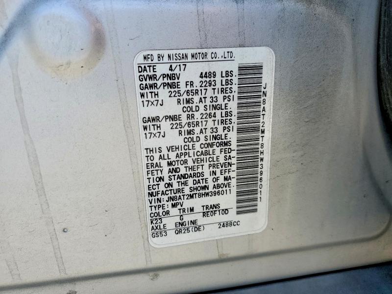 Продаж на аукціоні авто 2017 Nissan Rogue, vin: JN8AT2MT8HW396011, номер лоту: 61789776